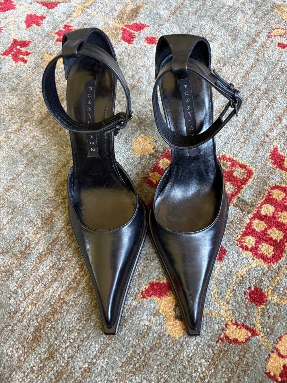 Pura Lopez leather stiletto heel 37.5/7